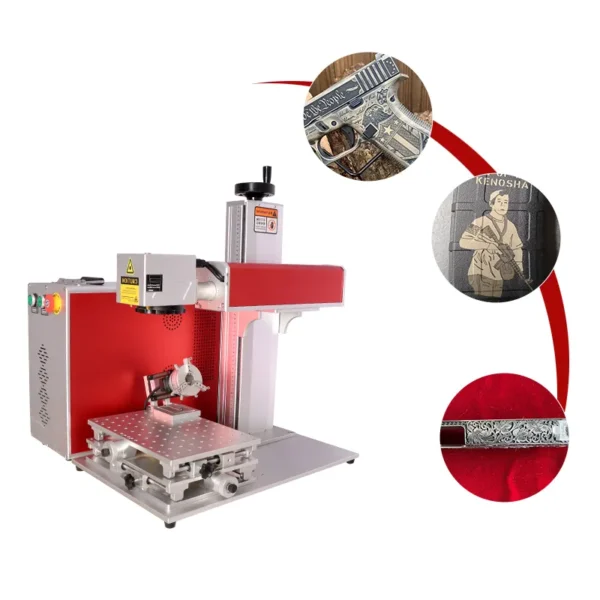 Portable 20w 30w 50w 80w 100w Raycus Mopa Engraving Machine Rotary Fiber Laser Engraving and Marking Machine for Jewelry Gun